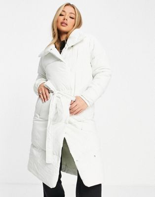 Threadbare Coral oversized duvet belted maxi coat in off white - Click1Get2 Deals