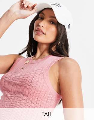 Threadbare Tall Holly high neck knitted crop top in pink - Click1Get2 Price Drop
