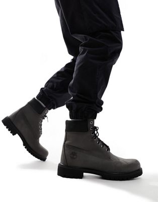 6 inch premium boots in grey nubuck leather
