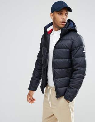 tommy jeans down puffer jacket detachable hood