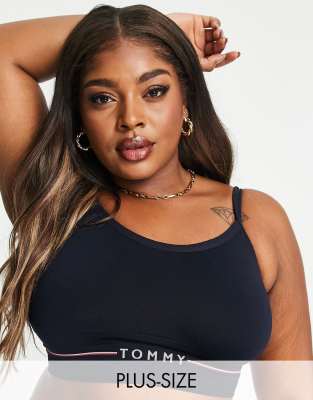 Tommy Hilfiger Plus seamless unlined bralette in navy - Click1Get2 Deals