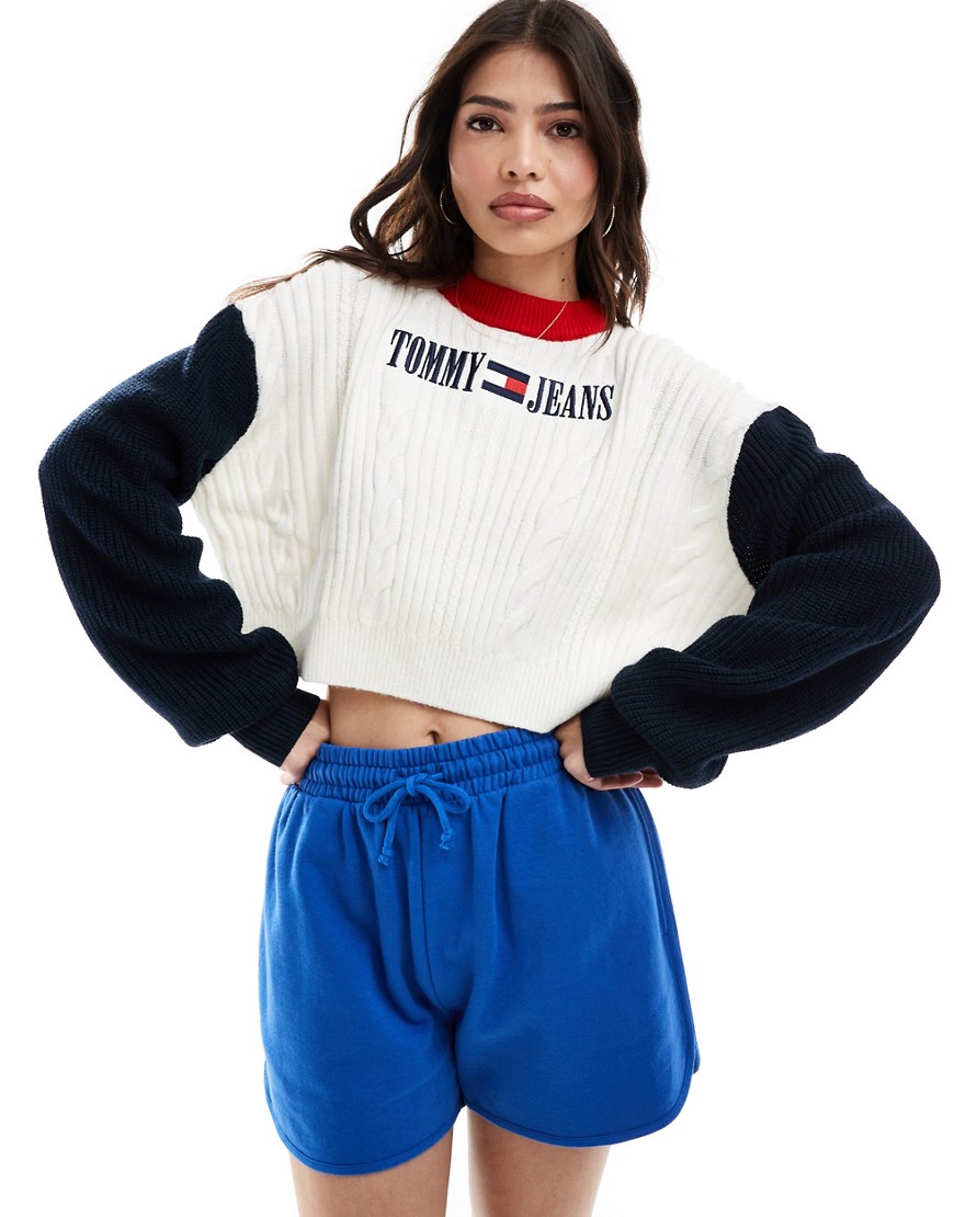 Tommy Jeans archive sweater in white