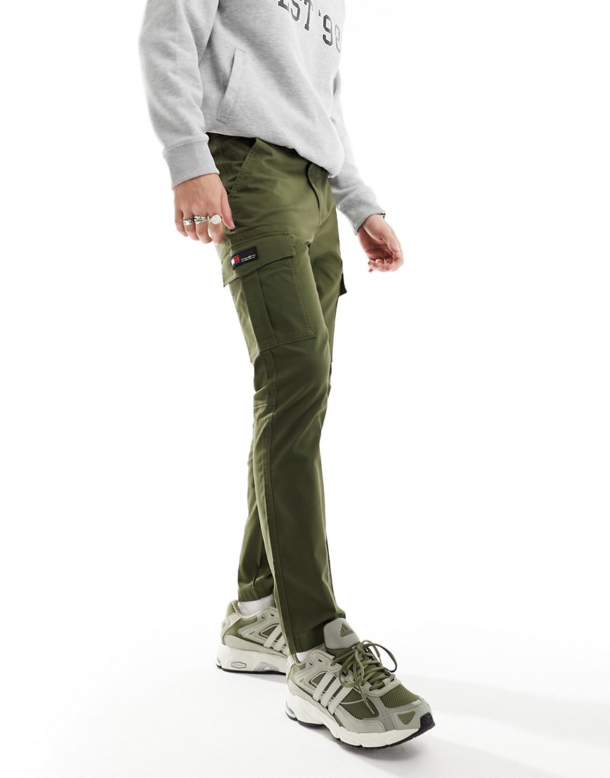 Tommy Jeans Austin lightweight cargo trousers in olive green