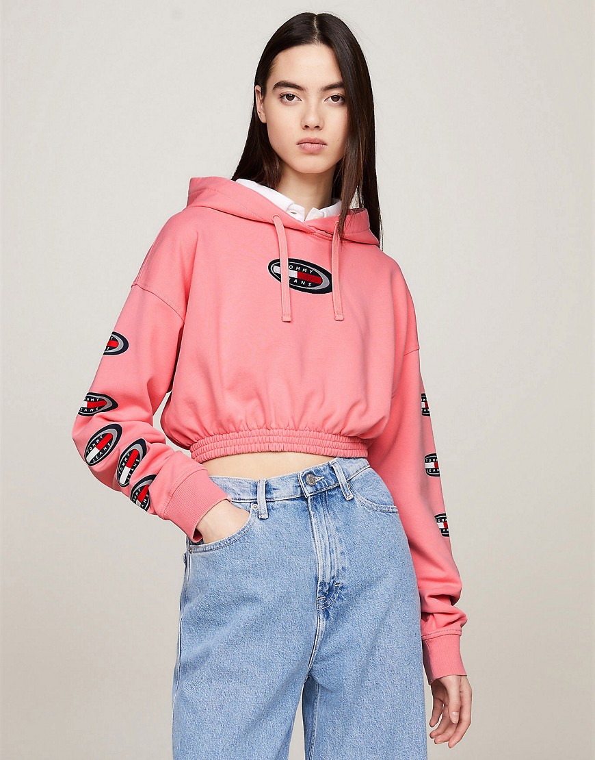 Tommy Jeans Pullover Hoodie in Light Pink