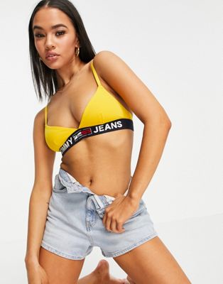 Tommy Jeans unlined triangle bralette in yellow - Click1Get2 Black Friday