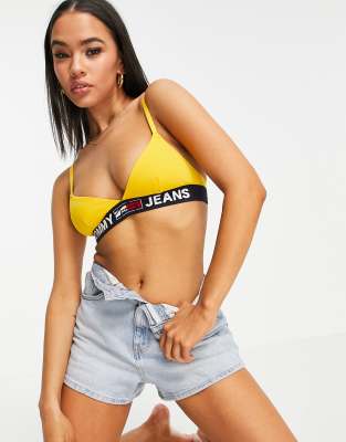 Tommy Jeans unlined triangle bralette in yellow - Click1Get2 Promotions