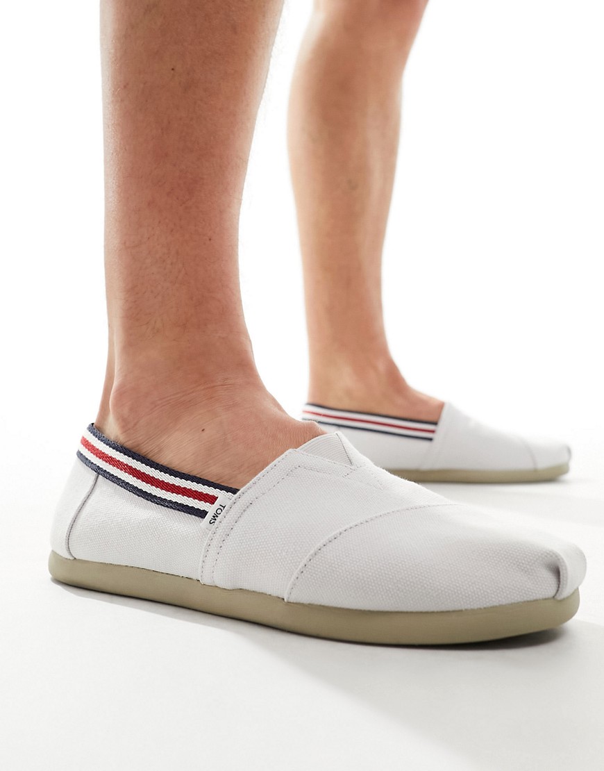Toms Alpargata espadrilles in light grey with stripe tipping