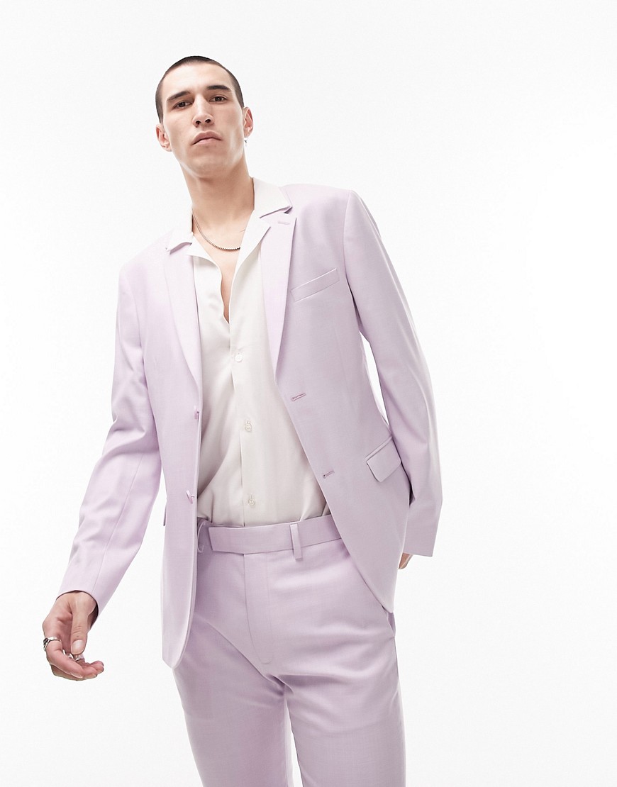 Topman super skinny suit jacket in lilac-Purple