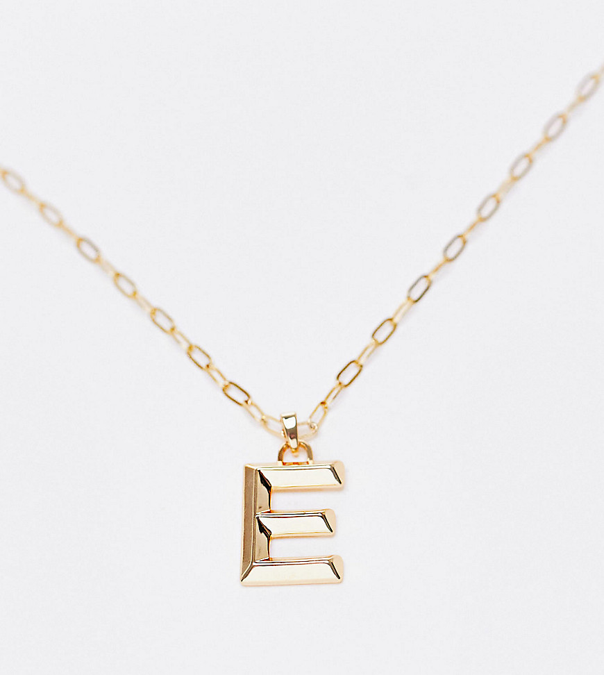 Topshop 14k gold plated E initial pandant necklace