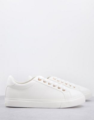 Camden lace up trainer in white