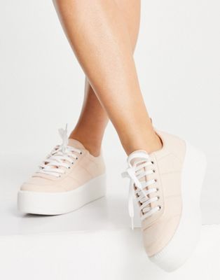 chester canvas lace up in blush
