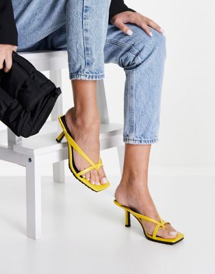 Nifty mid mule sandal in yellow
