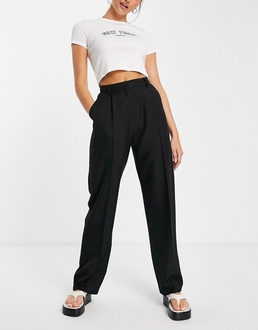 Topshop straight peg trousers in black