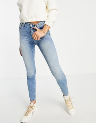 True Religion halle highrise exposed button straight leg jeans in 5 am light - Click1Get2 Black Friday
