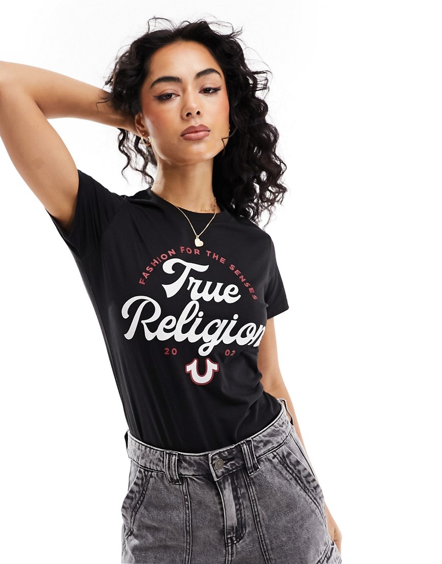 True Religion logo tee in black