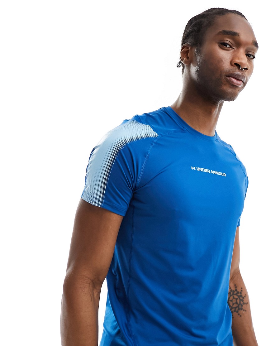 Under Armour Heat Gear Armour Novely fitted t-shirt in navy-Blue