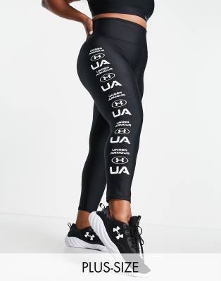Under Armour Training Plus Heatgear graphic 7/8 crop leggings in black - Click1Get2 Promotions