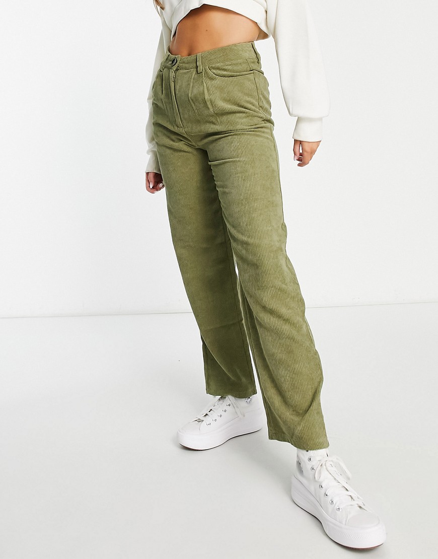 Urban Threads corduroy trousers in lime-Green