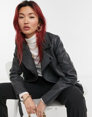Urbancode aviator faux leather jacket in black - Click1Get2 On Sale