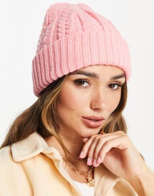 Urbancode cable knit beanie in pink - Click1Get2 Black Friday