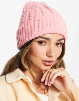 Urbancode cable knit beanie in pink - Click1Get2 Sale