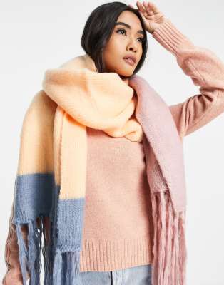 Urbancode tasseled color block scarf in multi - Click1Get2 Promotions