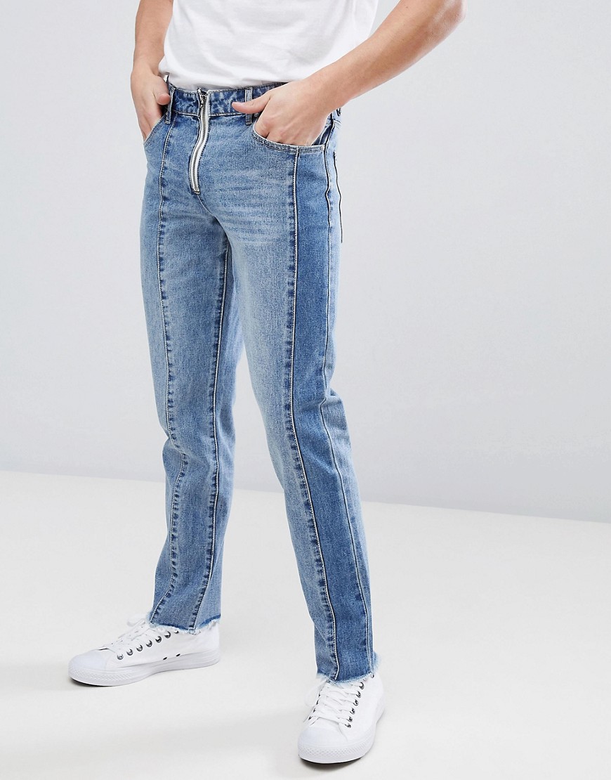 фото Узкие джинсы со вставками asos-синий asos design