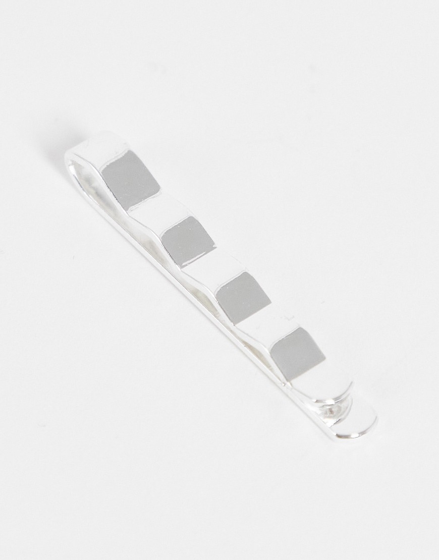 фото Узкий серебристый зажим для галстука asos design-серебряный