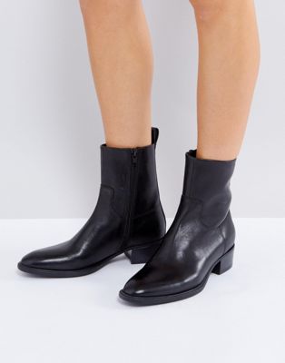 Vagabond Meja Black Leather High Cut Ankle Boots