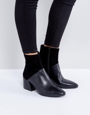 Vagabond Olivia Black Leather Heeled Ankle Boots