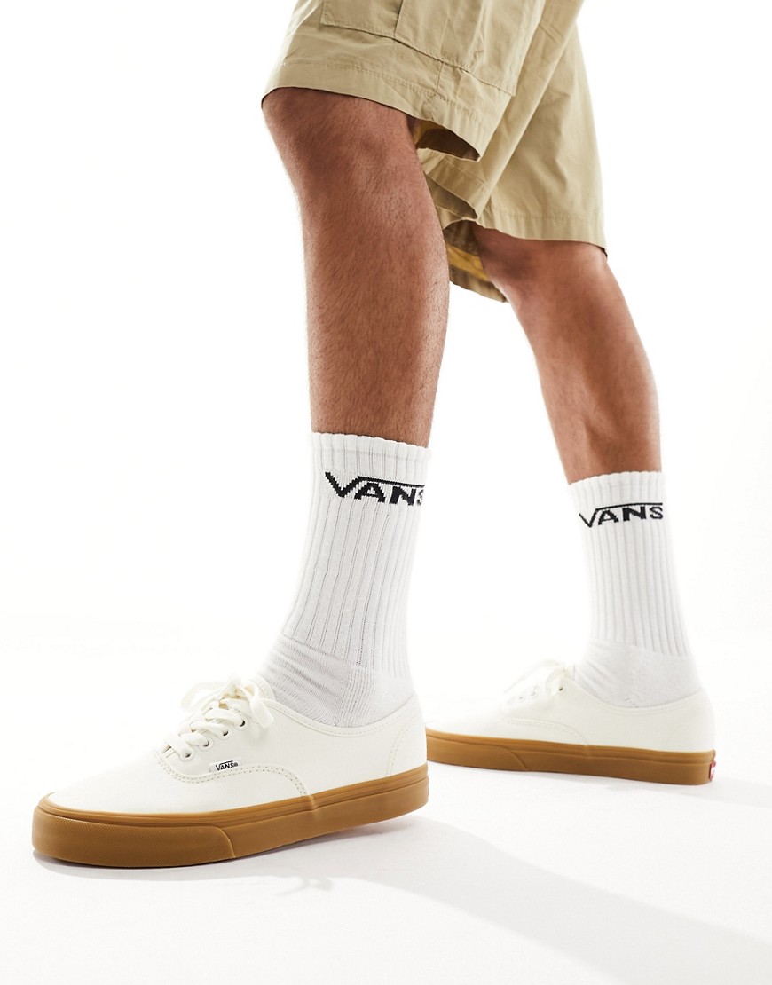 Vans Authentic gum sole trainers in off white