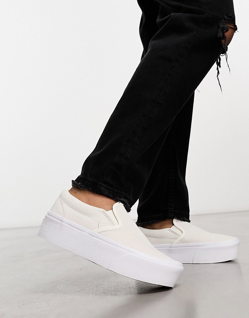 Vans Classic Slip On Stackform trainers in cream-Neutral