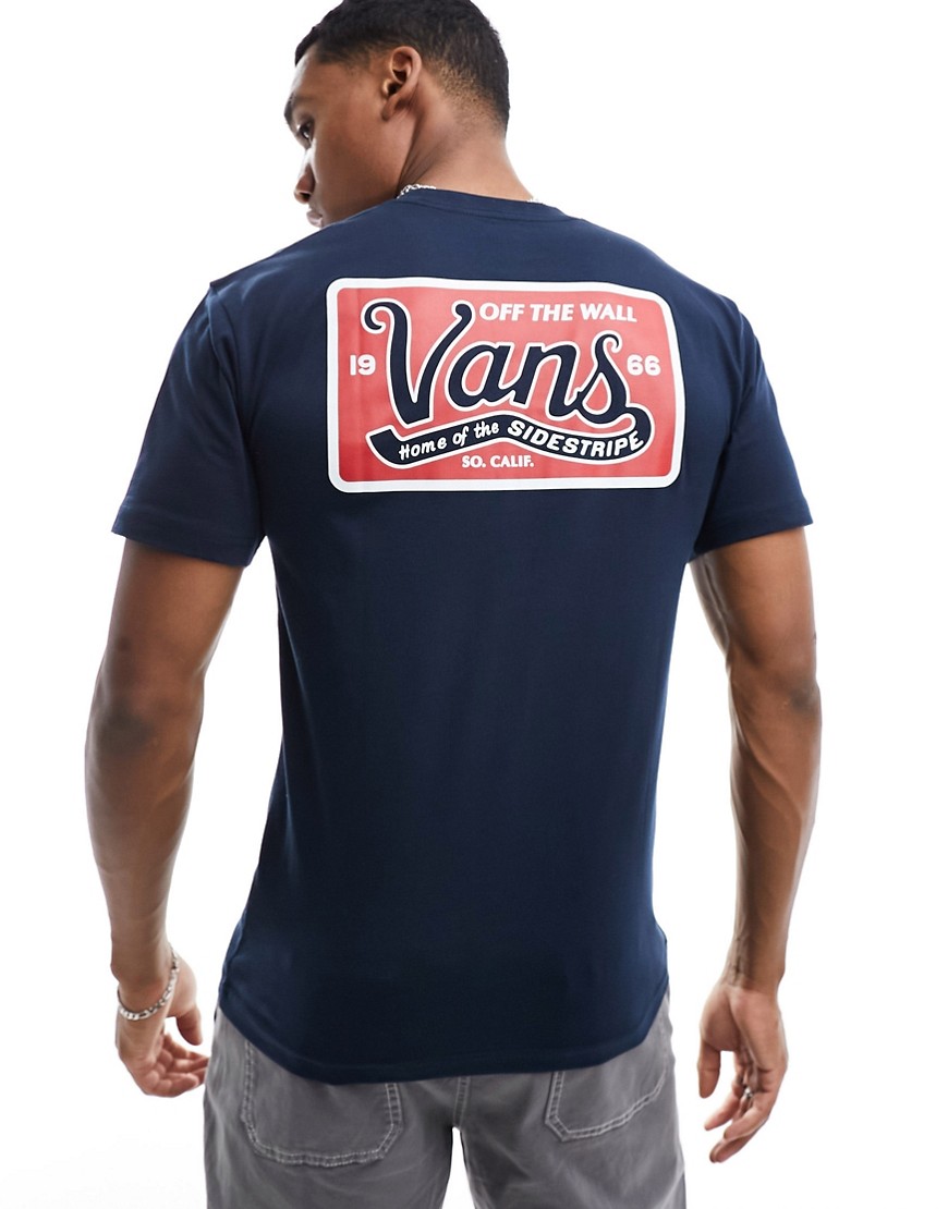 Vans home of the side stripe t-shirt with back print in navy