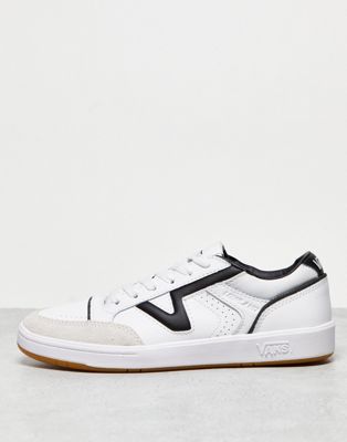 Lowland jmpr trainers in court true white and black with gum sole