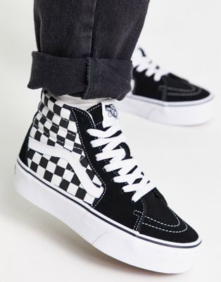 SK8-Hi Platform trainers in black and white checkerboard
