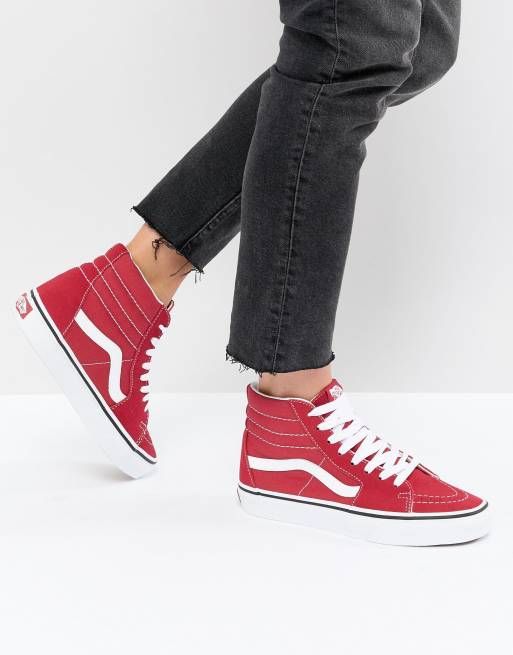 Vans Sk8 Hi Trainers In Red