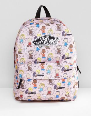 Vans X Peanuts Dance Party Realm Backpack In Pink