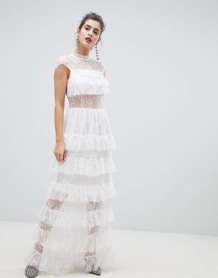 Shoptagr Vero Moda Lace Ruffle Maxi Dress By Vero Moda