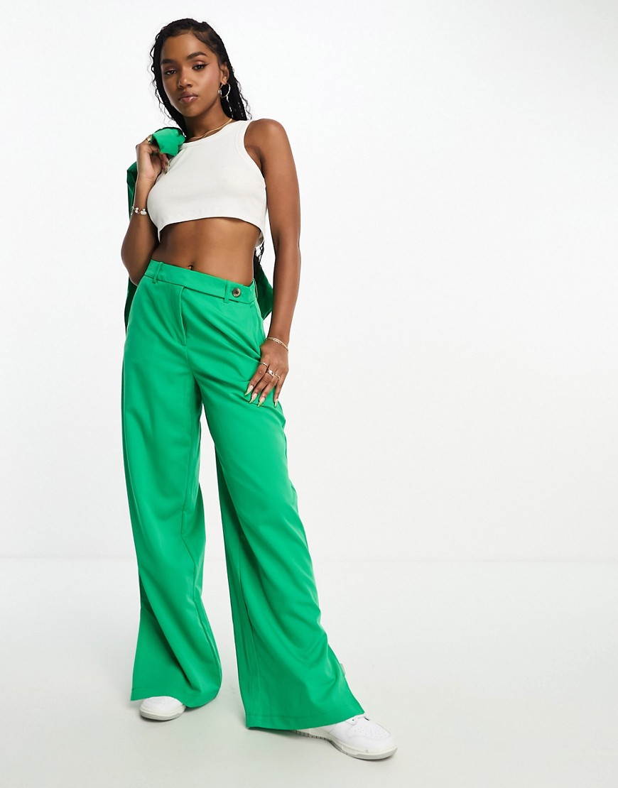 Vero Moda tailored wide leg trouser co-ord in green