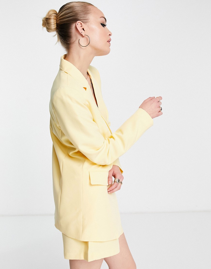 Vila tailored suit blazer in lemon-Yellow