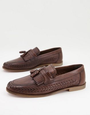 Arrow woven loafers in brown leather