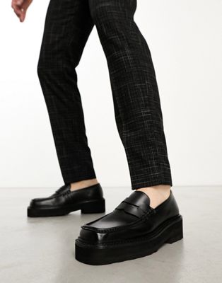 Cali chunky loafers in black leather