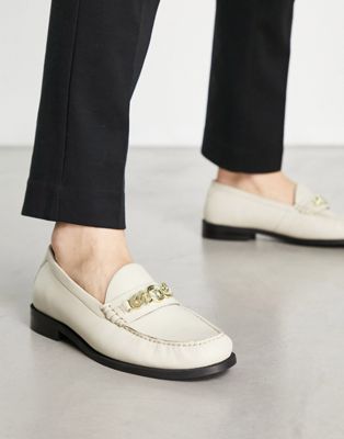 Riva chain loafers in white leather