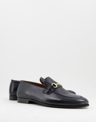 Terry Snaffle loafers in black pebble leather