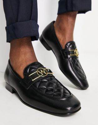 woody quilted loafers in black leather