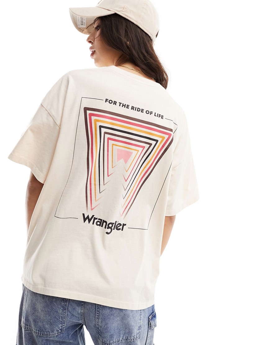 Wrangler girlfriend t-shirt with back print in pale pink