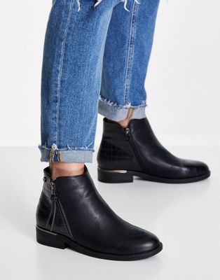size zip ankle boots in black