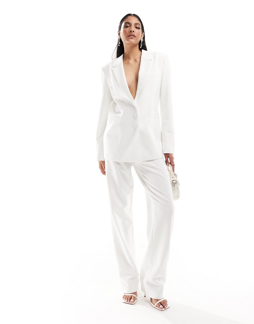Y. A.S Bridal straight leg trouser co-ord in white