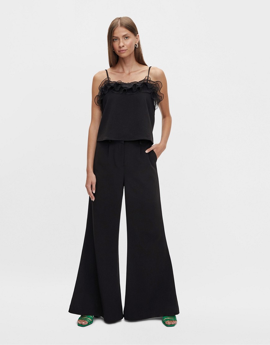 Y. A.S flared tailored trousers co-ord in black