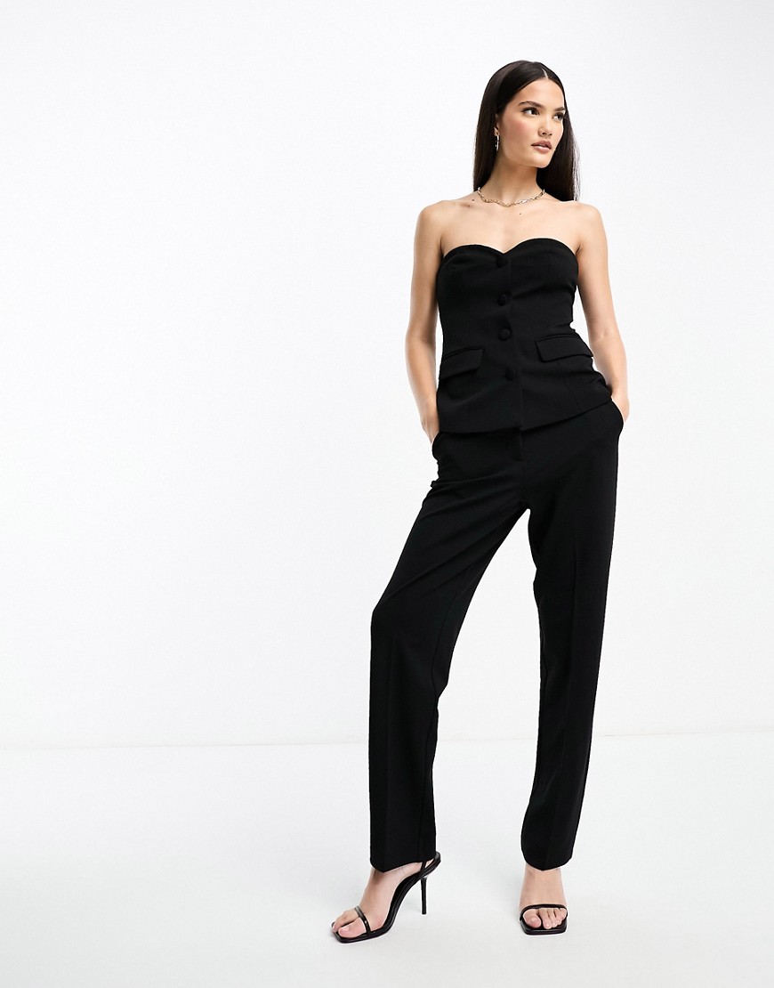 Y. A.S tailored pintuck tailored trouser co-ord in black